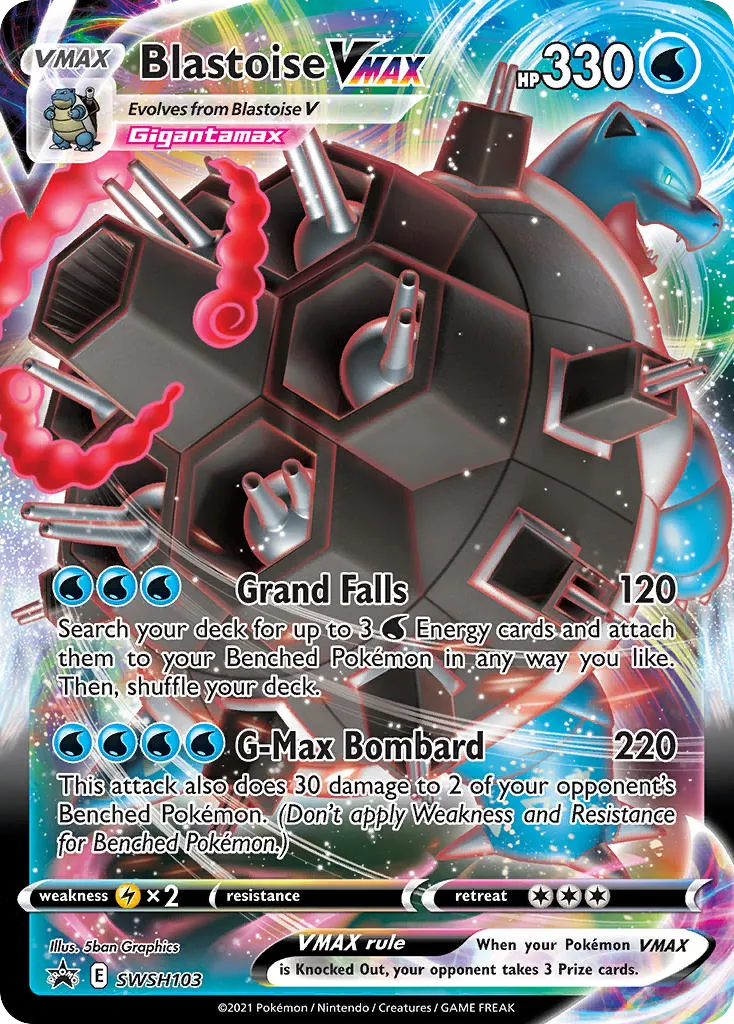 Blastoise VMAX trading card