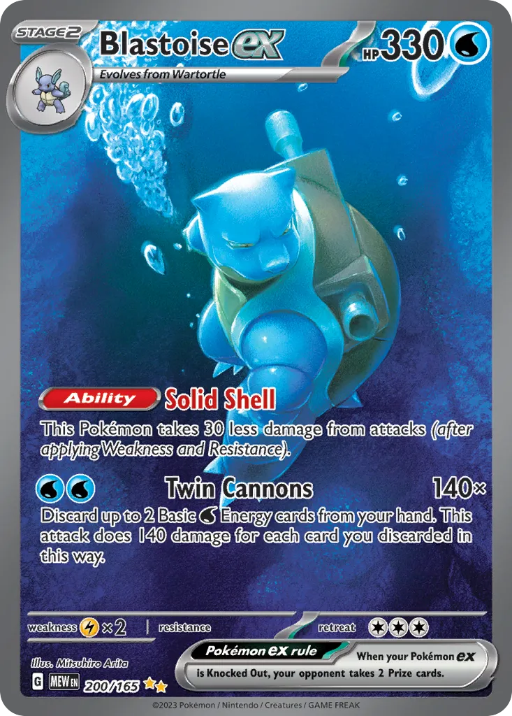 Blastoise ex trading card