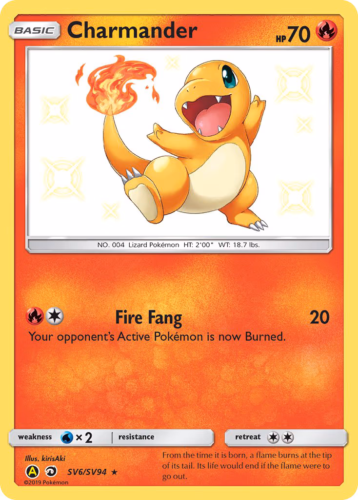 Charmander trading card