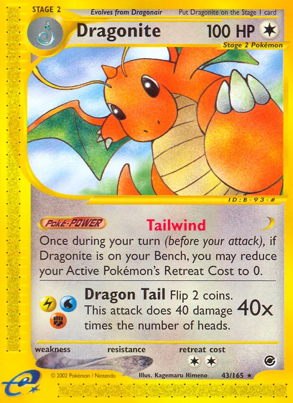 Dragonite trading card