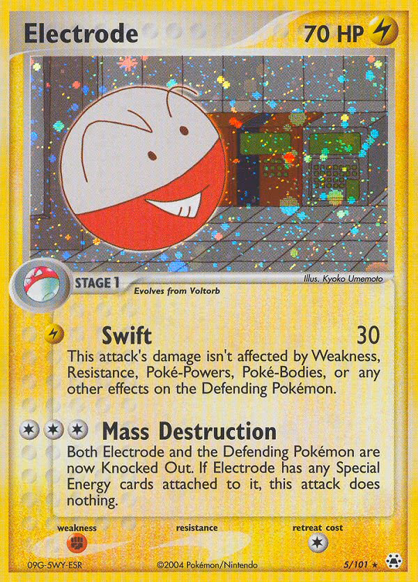 Electrode trading card