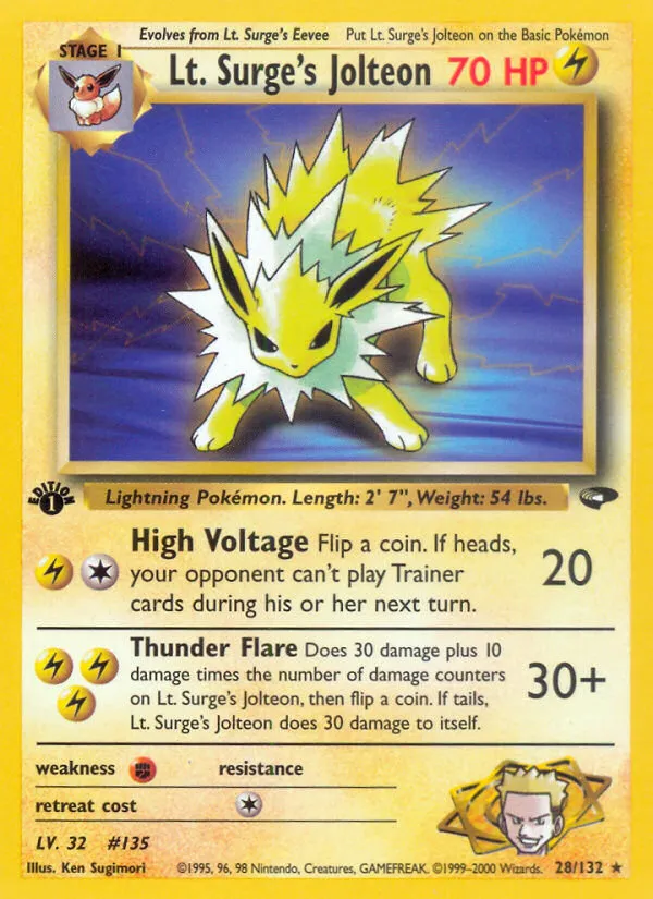 Lt. Surge's Jolteon trading card