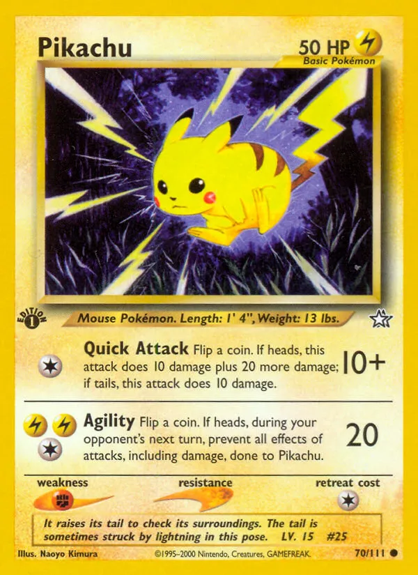 Pikachu trading card