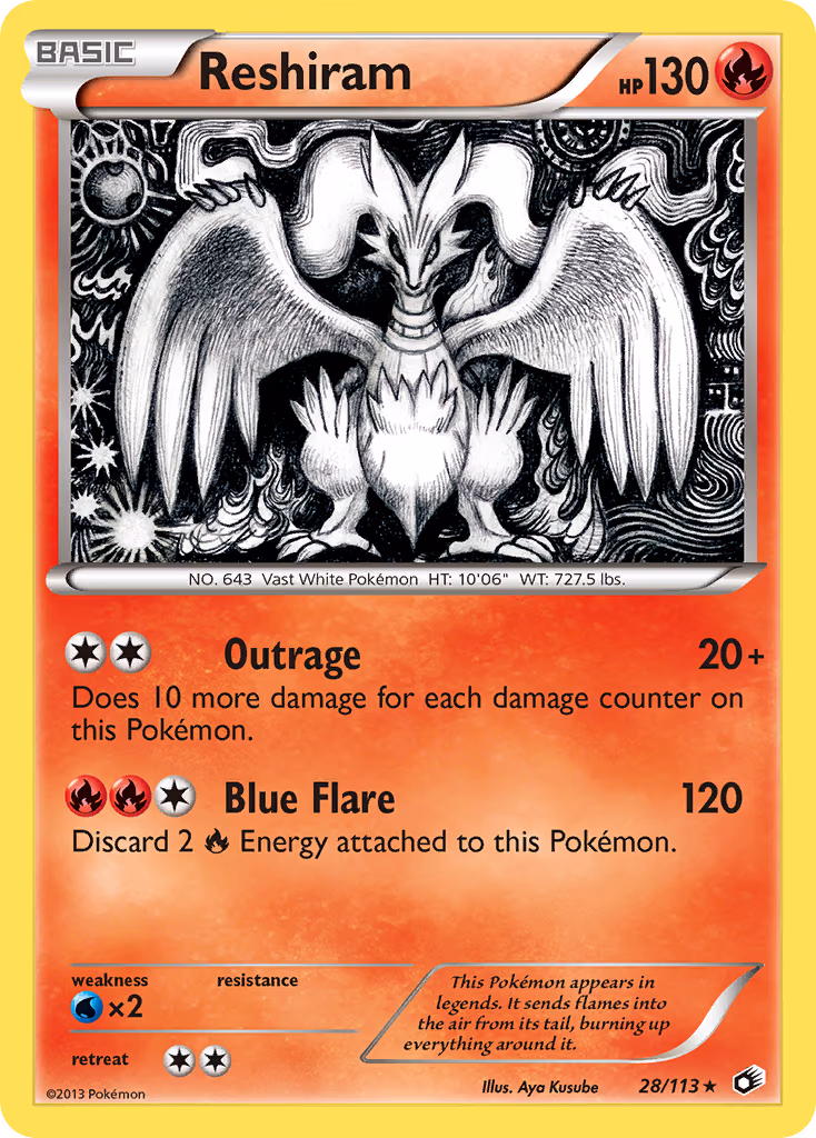 Reshiram trading card