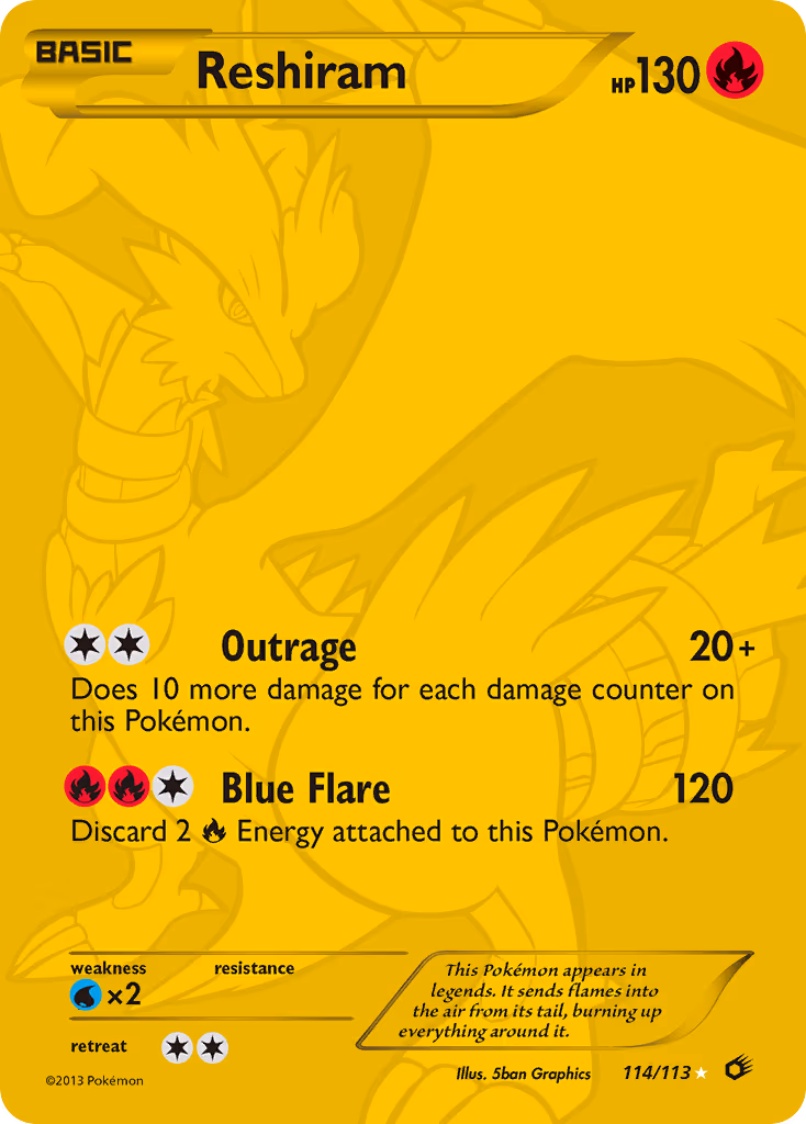 Reshiram trading card