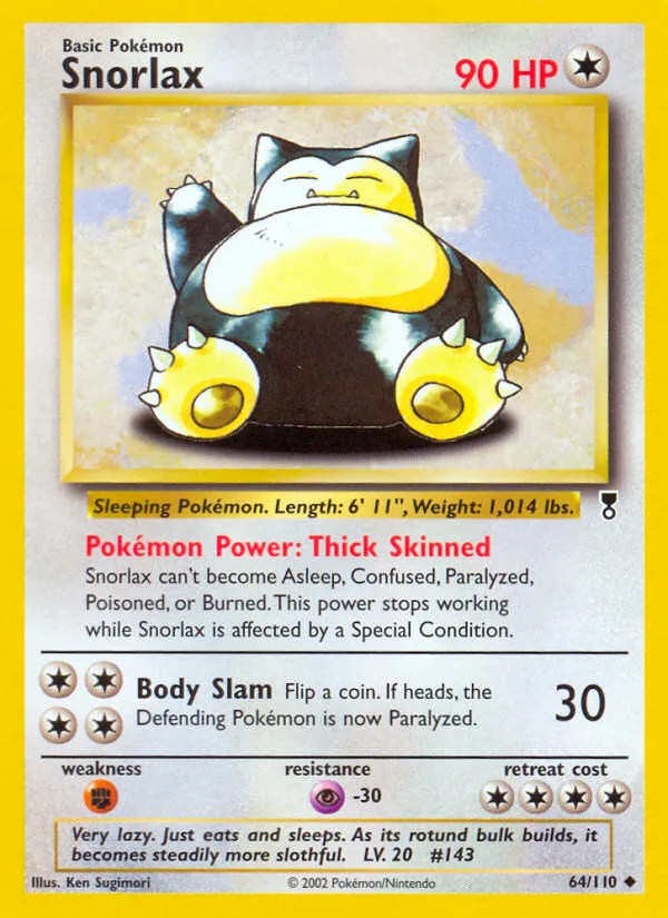 Snorlax trading card