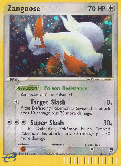 Zangoose trading card